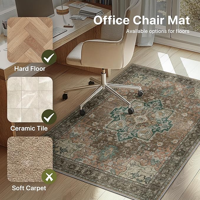 48"x60" Office Chair Mat for Hardwood Tile Floor, Under Desk Carpet Protector - Image 3