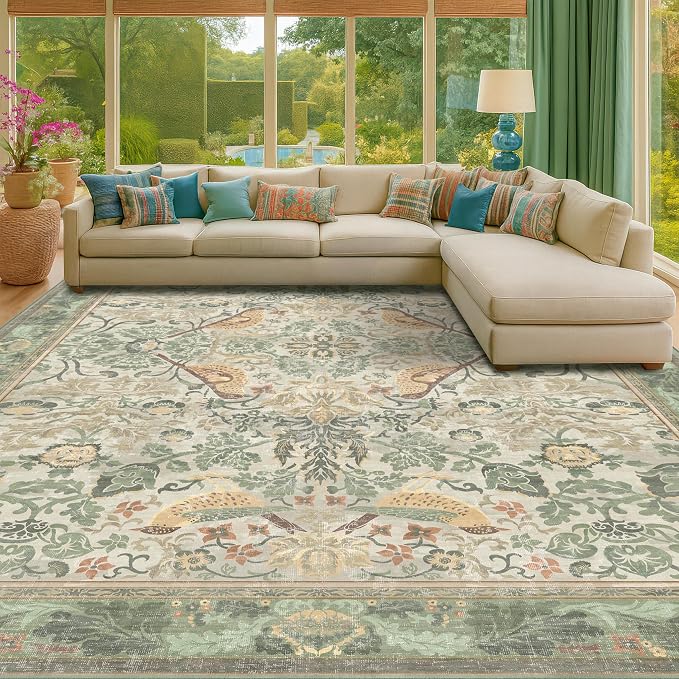 Boho Dining Room Rugs for Under Table 9x12 - Image 8
