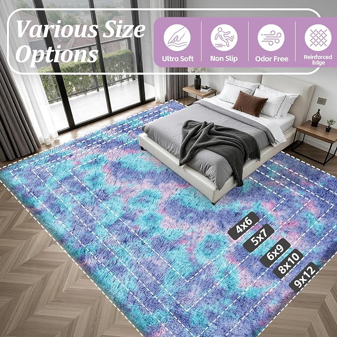 Fluffy 5x7 Area Rugs for Living Room Bedroom: Ultra Soft Shag Rug Non-Slip - Image 9