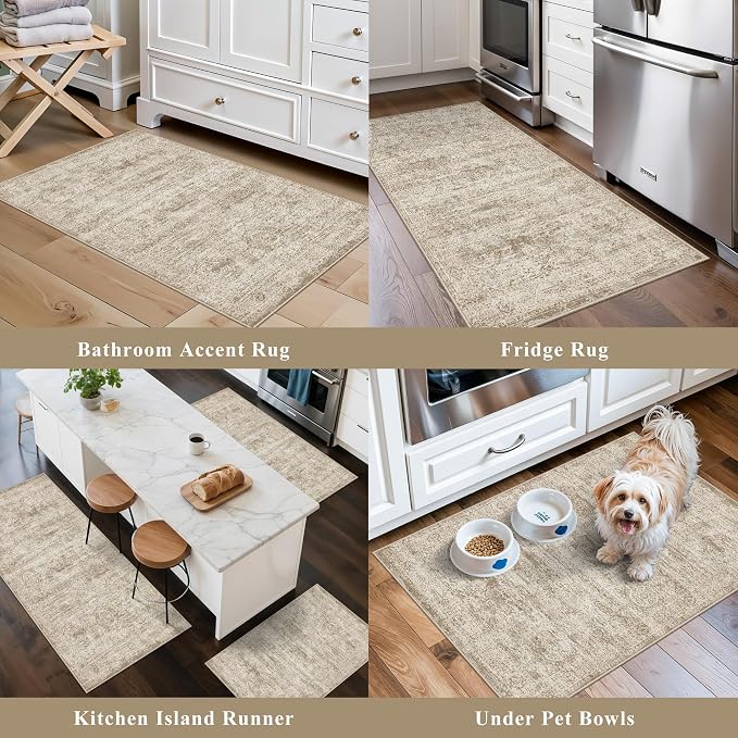 Kitchen Rugs Sets of 3, Washable Non-Slip Kitchen Mats - Image 5