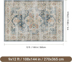 befbee 9x12 Area Rug, Ultra-Thin Washable Rugs - Image 2
