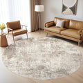 6ft Round Rug Living Room Rugs: 6x6 Washable Circle Large Abstract Modern Soft by LOONGRUG