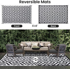 Smiry Waterproof Outdoor Rug 6x9 ft, Reversible Plastic Straw Patio Camping Rugs - Image 3