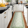 Sage Green Runner Rug 2x6 for Hallways, Non-Slip Washable Kitchen Runner by BILEEHOME