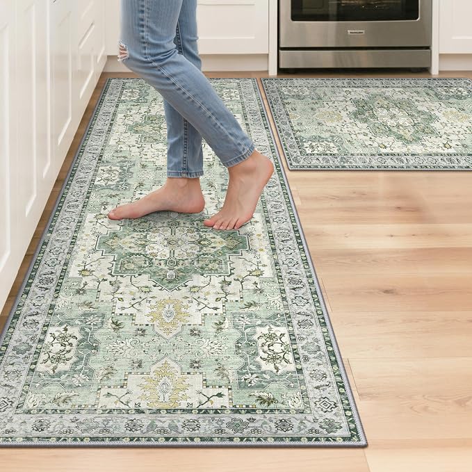 GENIMO Kitchen Rugs Non Slip Washable, Cushioned Standing Mat, Kitchen Runner by GENIMO