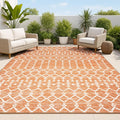 JONATHAN Y Moroccan Geometric Indoor Outdoor Area Rug 3X5 Orange/Cream by JONATHANY