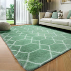 ONASAR Area Rugs for Bedroom Living Room, 4x6 Fluffy Sage Green and White Throw - Image 5