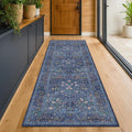 Dark Blue 3x10 Extra Long Wide Runner Rug by HazoHaus