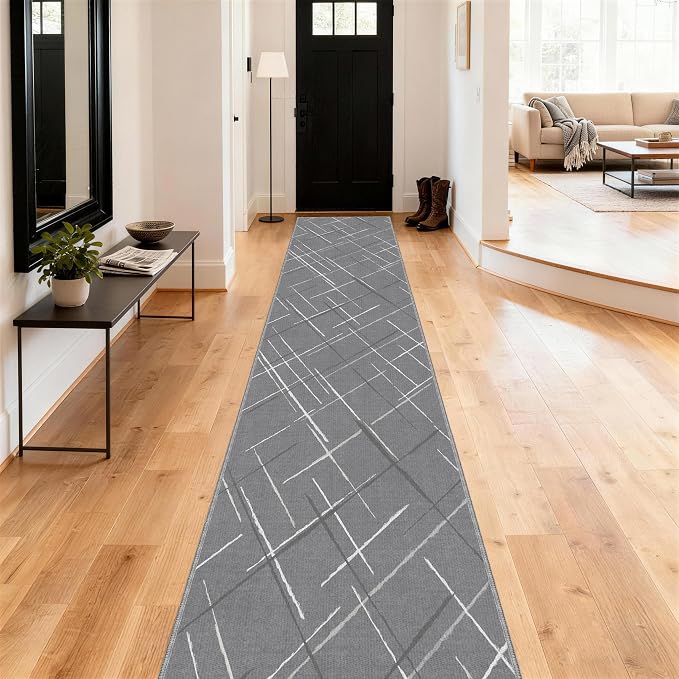 Kitchen Rugs Ultra Non-Slip 2.6x12 Washable Runner Rug Modern Tear and Stain - Image 2
