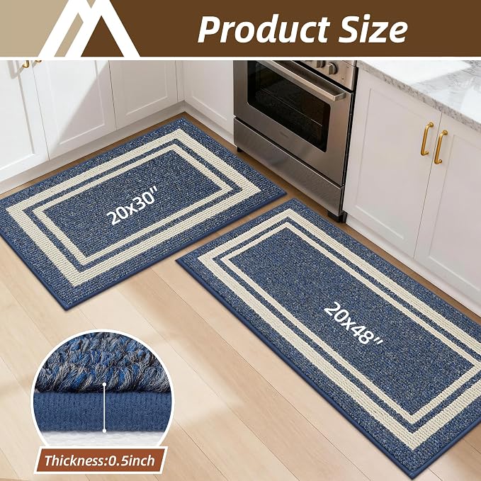 COSY HOMEER Kitchen Rugs Non-Slip 20x30/20x48 Inch Thick Polypropylene Standing - Image 8