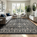 Dark Grey Rug for Living Room 9x12 by WelcometoBabovid