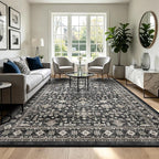 Dark Grey Rug for Living Room 9x12 by WelcometoBabovid