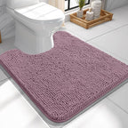 OLANLY Toilet Rugs U-Shaped 24x24, Extra Soft Absorbent Chenille Contour by OLANLY