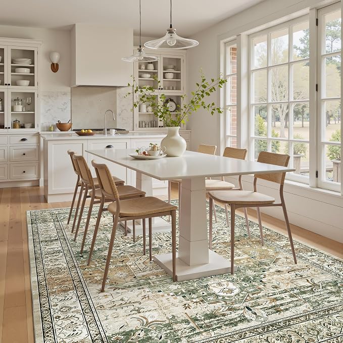 Soalmost 6x9 Area Rugs for Living Room Non-Slip Washable Rugs 6x9 Vintage Rug - Image 9