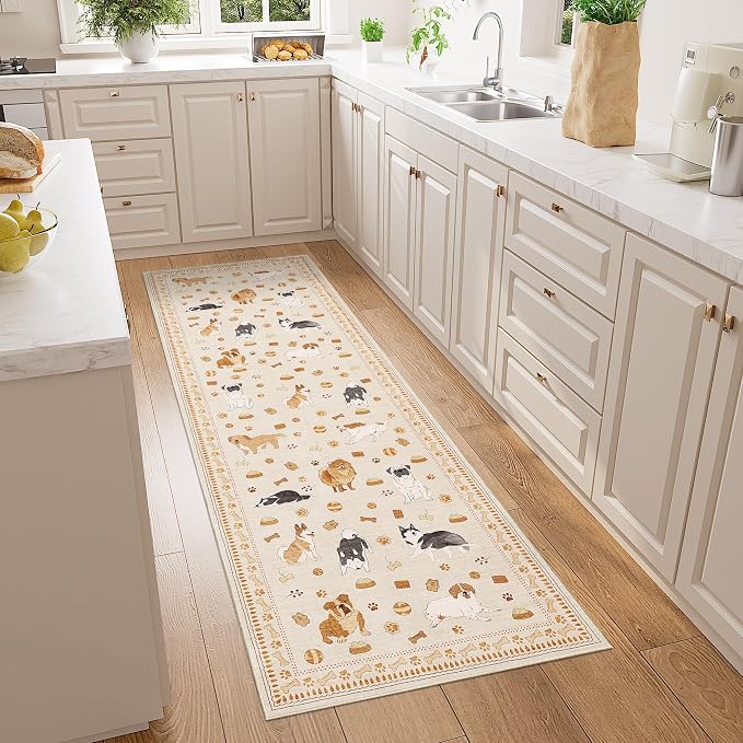 DUKINO 2x6 Washable Runner Rug for Hallway, Non Slip Animal Dog Kitchen Rug - Image 2