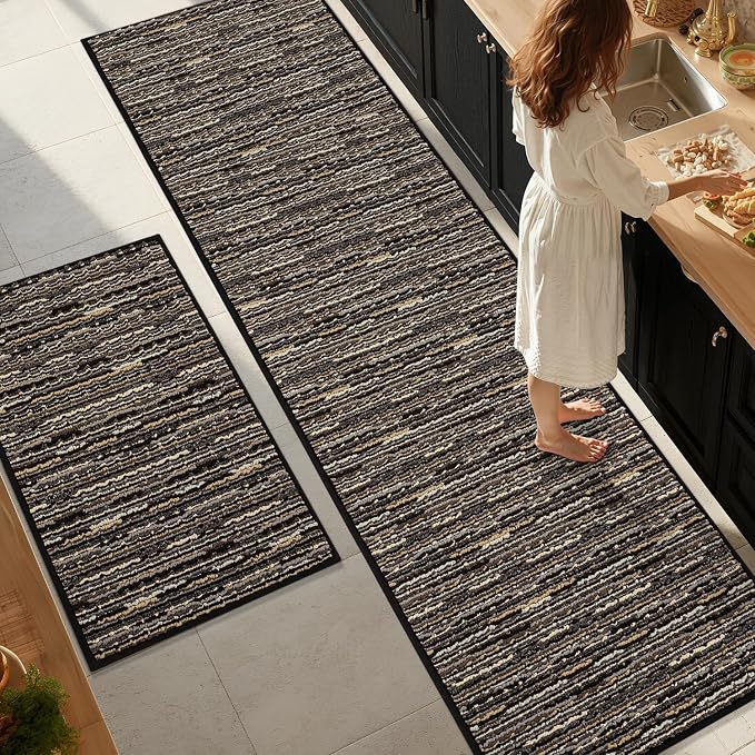 Kitchen Rugs Sets of 2-Non Slip Kitchen Mats by BSICPRO