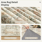 Soalmost 10x14 Area Rugs for Living Room, Non Slip Machine Washable Vintage Rugs - Image 6
