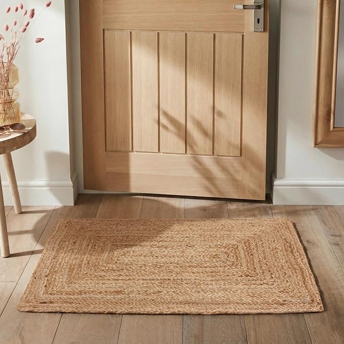 Hausattire Hand Woven Jute Braided Rug, Reversible Boho Entry Area Rugs - Image 3