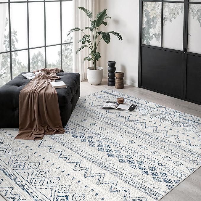 Miukiki 5x7 Area Rug for Living Room Moroccan Washable Rugs Non Slip Indoor by Miukiki