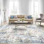 5x8 Area Rug Washable Rugs: Large Abstract Modern Soft Stain Resistant Indoor - Image 5