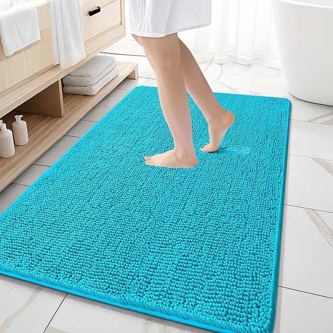 OLANLY Large Bathroom Rugs 59x35, Extra Soft Absorbent Chenille Bath Rugs by OLANLY