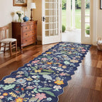 3x10 Long Hallway Runner Rug: Washable Wide 10ft Floral Low-Pile Carpet - Image 2