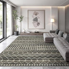 Miukiki 9x12 Area Rug for Living Room Moroccan Washable Rugs Non Slip Indoor - Image 5