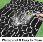 Smiry Outdoor Rug 9x12 ft, Waterproof Reversible Plastic Straw Rugs, Boho - Image 2