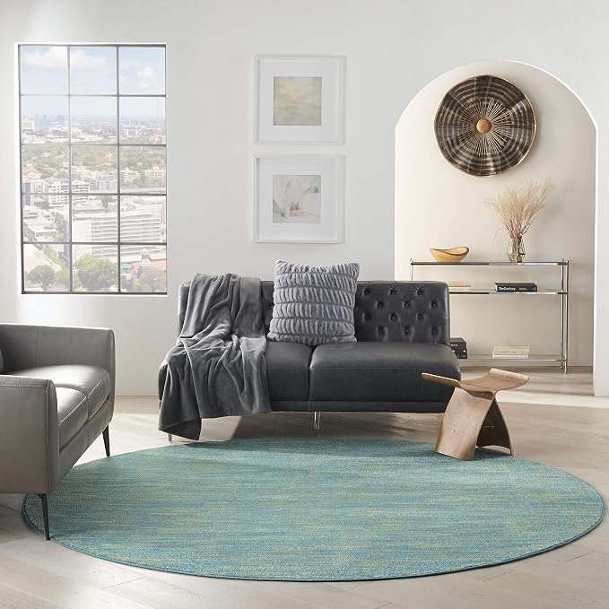 Nourison Home Nourison Essentials Blue Green 8' x Round Area Rug - Image 3