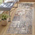 DMOYEST Washable Runner Rug for Hallway: 3x8 Neutral Modern Abstract Low Pile - Image 6