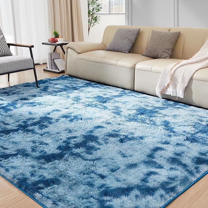 Ultra Soft Rug for Living Room, 8X10 Fluffy Shag Area Rug for Bedroom, Modern - Image 4