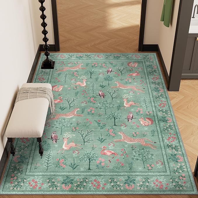 DUKINO 3x5 Rug, Washable Animal Area Rug - Image 4