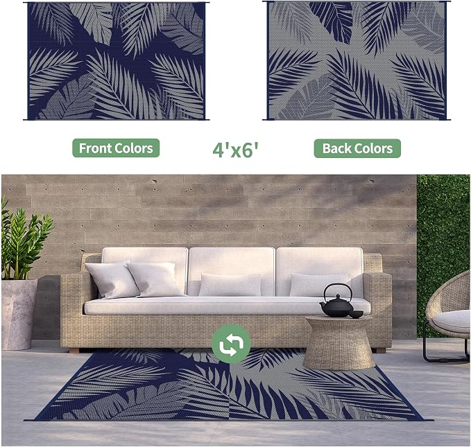 GENIMO Outdoor Rug 4' x 6' Waterproof - Image 2