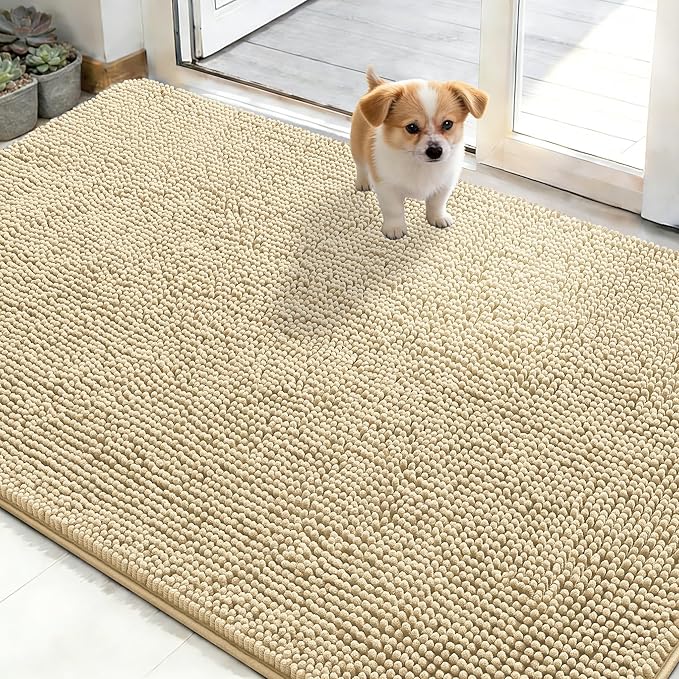 OLANLY Dog Door Mat for Muddy Paws 50x30, Absorbs Moisture and Dirt, Absorbent by OLANLY