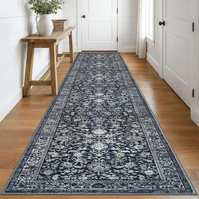 KILOCOCO Runner for Hallway 3x16 Runner Rug Printed Vintage Floral Washable Rug by Kilococo