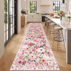 DUKINO 3x12 Washable Runner Rug, Non Slip Soft Floral Hallway Runner Rug - Image 3