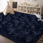 Navy Blue Rug for Living Room, 8x10 Large Fluffy Rugs for Bedroom, Soft Carpet - Image 4