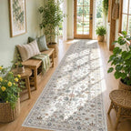 Rugxara 2x10 Floral Runner Rug, Washable Runners by Rugxara