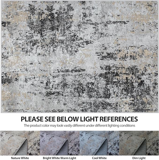 8x10 Area Rugs for Living Room Rug Washable: Abstract Large Rug for Dining Room - Image 7