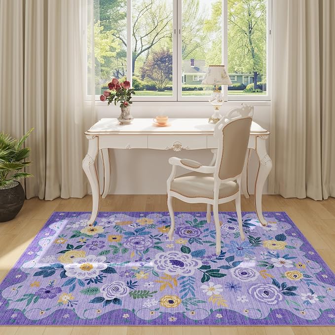 DUKINO 3x5 Area Rug, Floral Rugs - Image 3