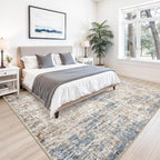 10x10 ft Square Living Room Rug – Washable Modern Abstract Area Rug - Image 3