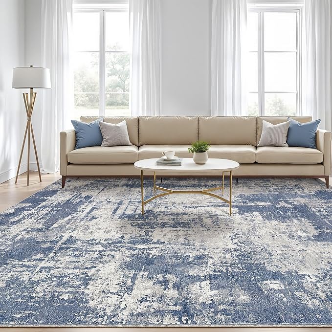 10x14 Area Rugs Living Room: Washable Large Abstract Modern Soft Rug Stain - Image 5