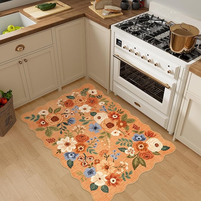 DUKINO 2x3 Entryway Rug, Floral Washable Indoor Door Mat - Image 5
