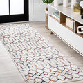 JONATHAN Y Boho Vintage Diamond Cream/Multi Runner Rug 2X8 ft, Moroccan Hype by JONATHANY