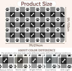 Area Rugs Paw Bone Plaid Modern Neutral Large Living Room Carpet Checkered Dog - Image 2