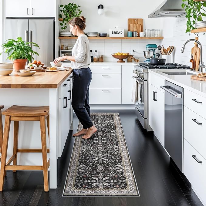 2x6 Washable Kitchen Runner Rug – Non-Slip Boho Vintage Carpet Runner - Image 3