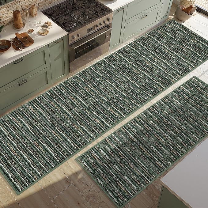 Kitchen Rugs Sets of 2-Non Slip Kitchen Mats by BSICPRO