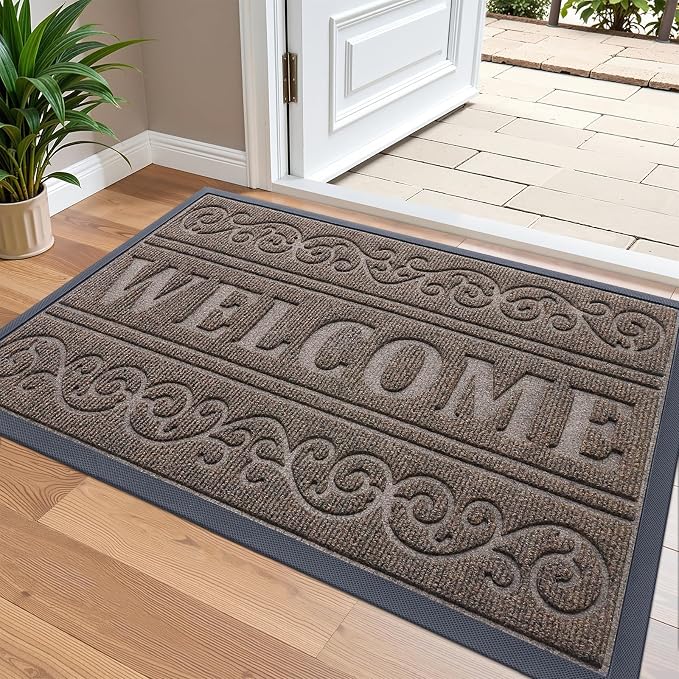 OLANLY Welcome Door Mat Indoor Outdoor Entrance, Heavy Duty Sturdy Front Door by OLANLY