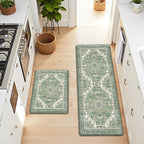 Boho Kitchen Mats for Floor 2 Piece Set Anti Fatigue Cushioned PVC Kitchen Rugs - Image 8