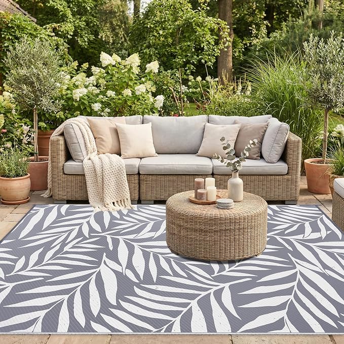 Smiry Outdoor Rug 6x9 ft, Waterproof Reversible Plastic Straw Rugs, Outdoor - Image 5
